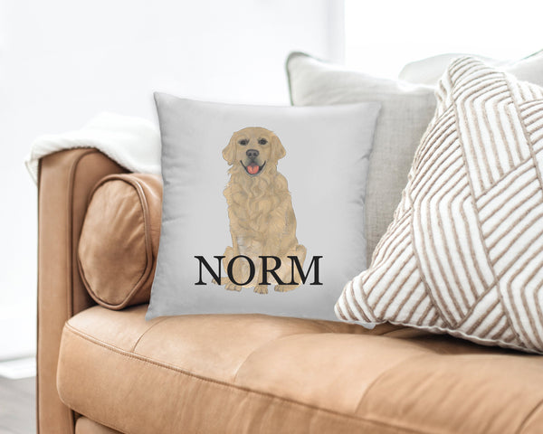 Golden retriever shop throw pillow