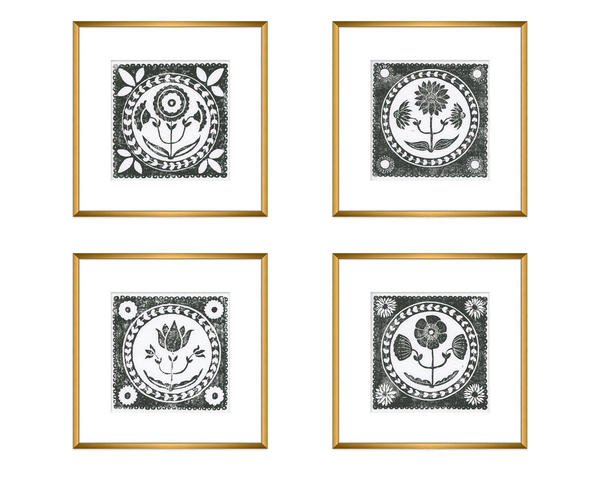 Black Block Print Art Prints