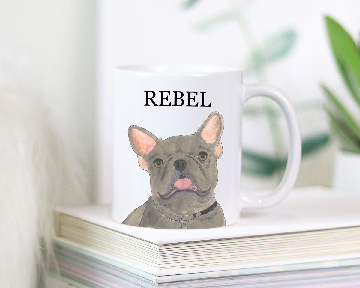 Personalized Frenchie (Blue / Grey / Silver / Lilac) Ceramic Mug