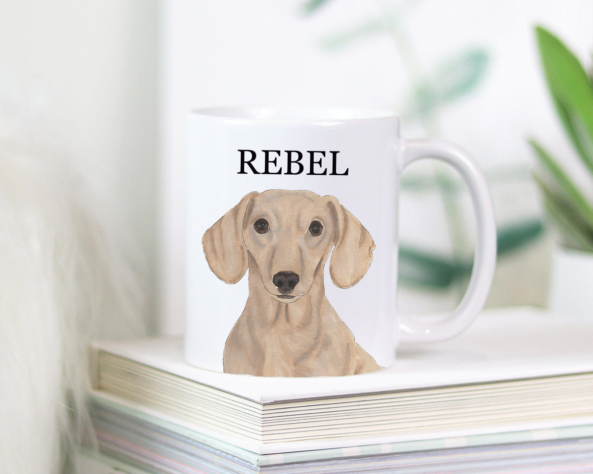 Personalized Dachshund (Smooth, Red) Ceramic Mug