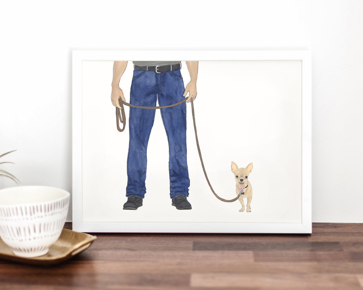 Custom Chihuahua (Short Haired, Fawn Tan Cream) Dog Dad Fine Art Print