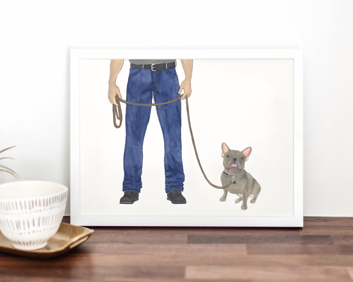 Custom French Bulldog (Blue) Dog Dad Fine Art Print