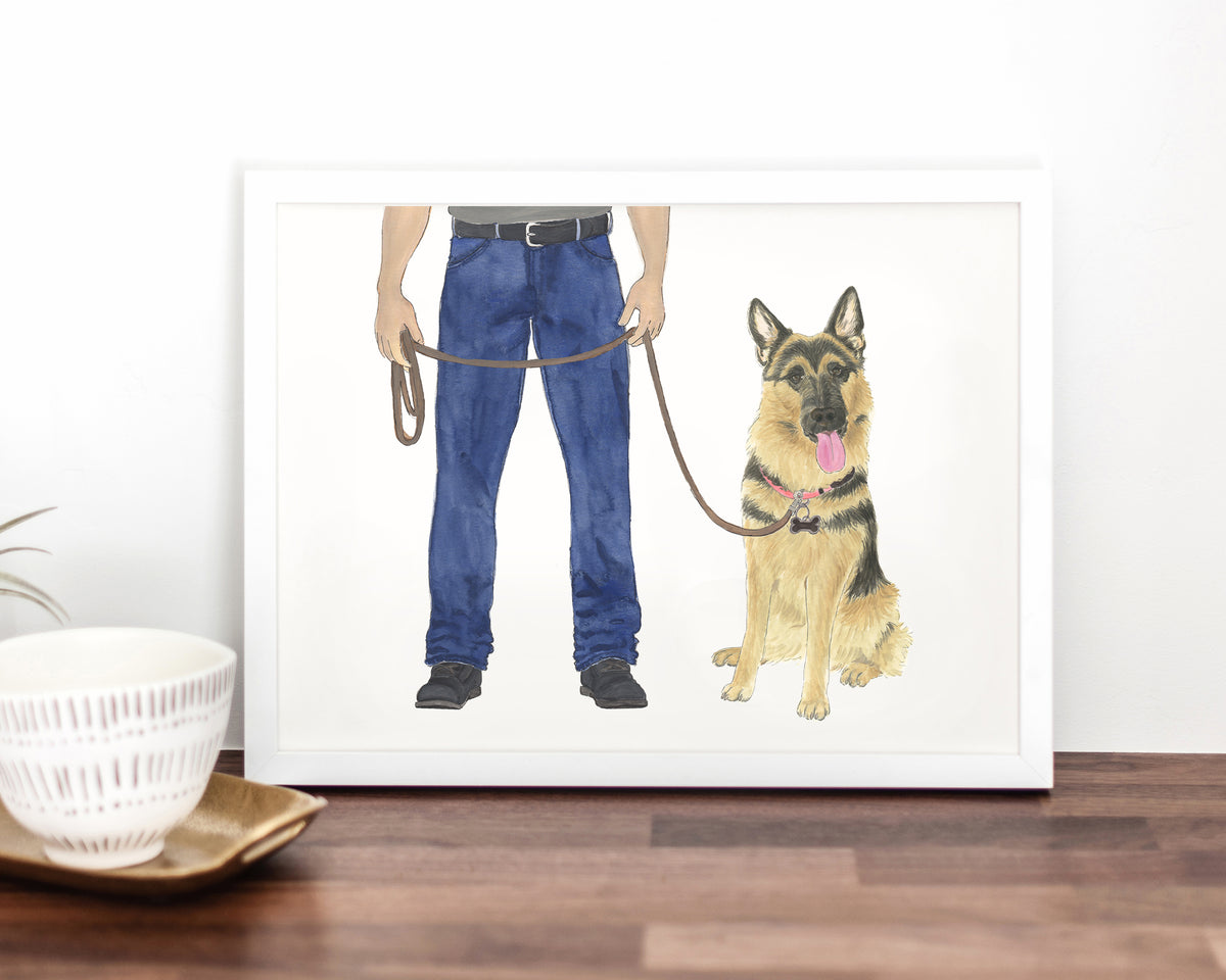 Custom German Shepherd Dog Dad Fine Art Print