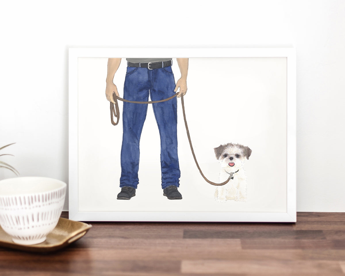 Custom Shih Tzu (Brown & White) Dog Dad Fine Art Print