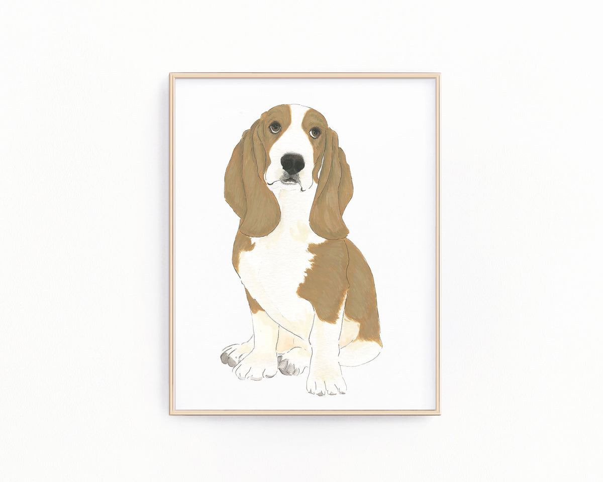 Personalized Basset Hound Fine Art Prints