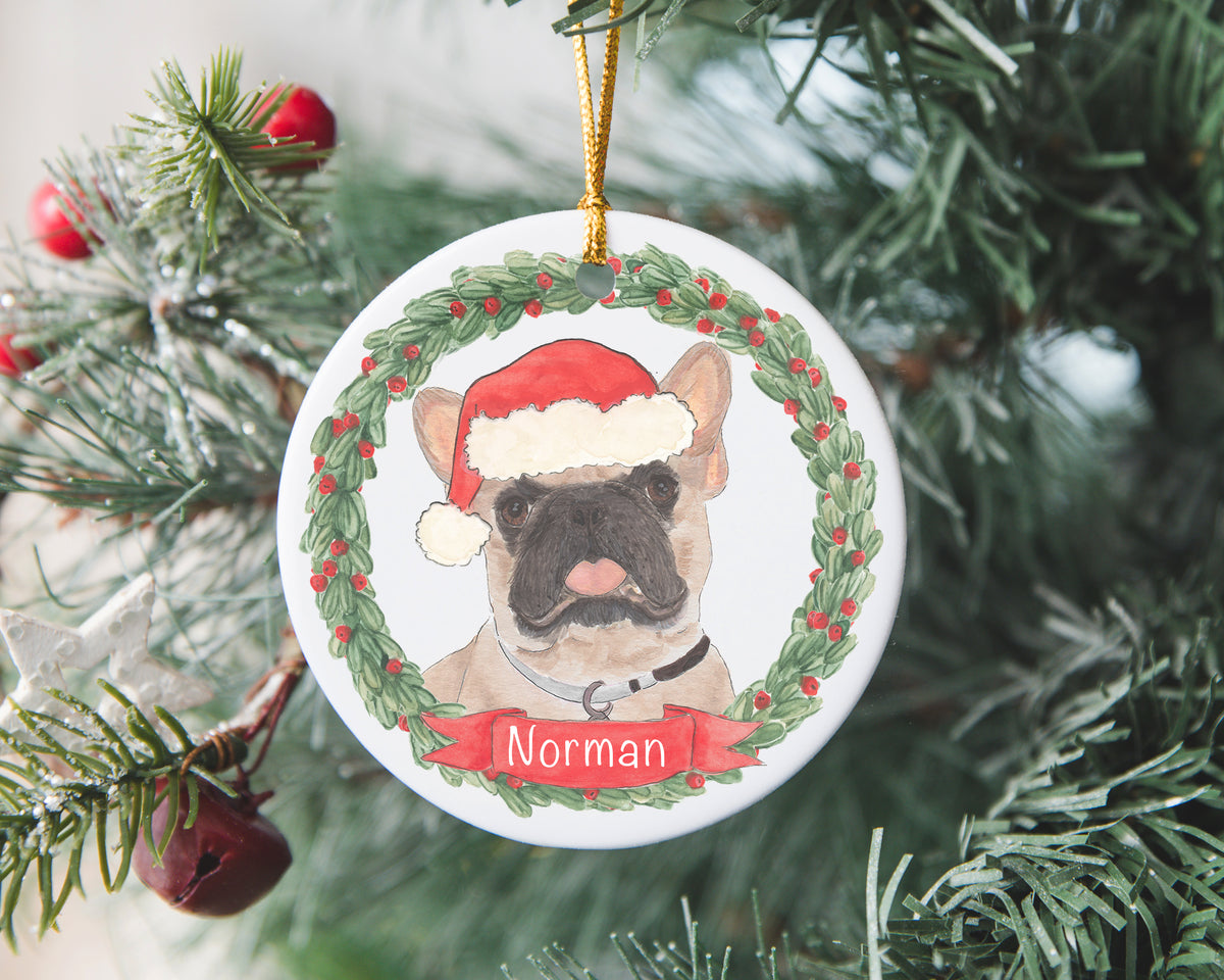 Personalized Frenchie (Masked) Christmas Ornament