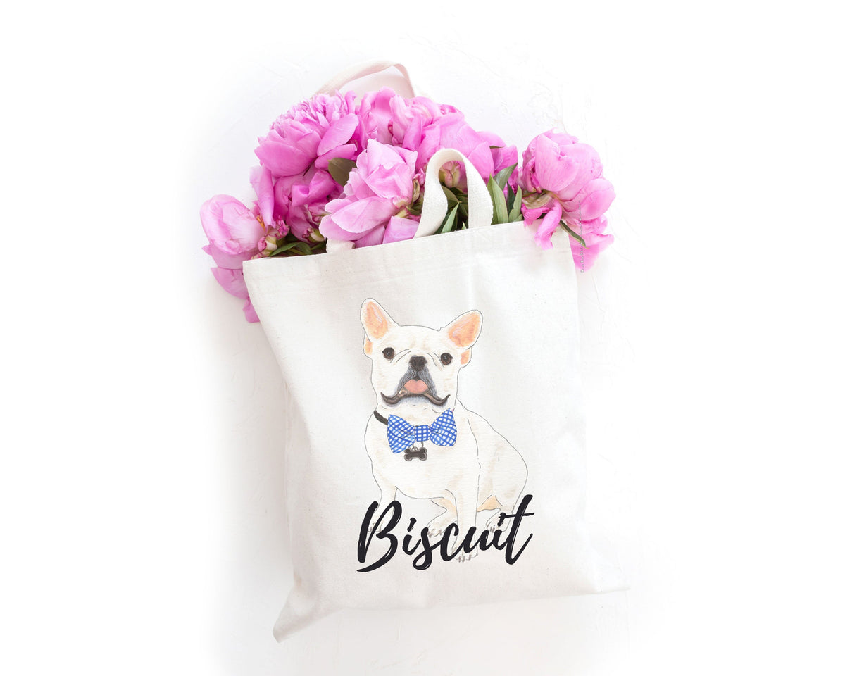 Personalized French Bulldog (White / Pied) Tote Bag